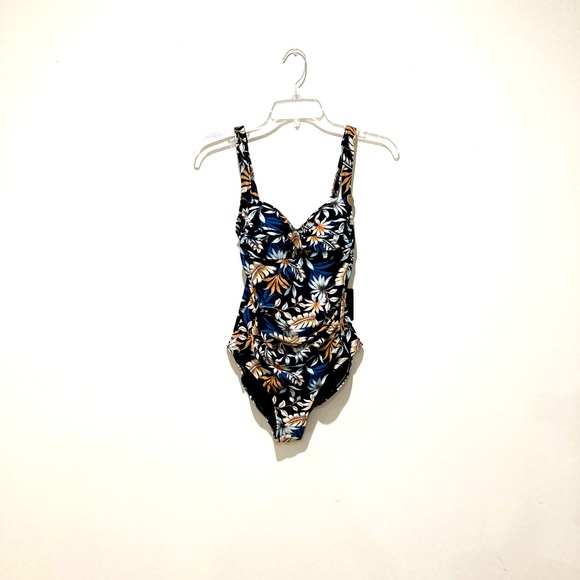 NWT, Niptuck Swim, Louise Dukes Paradise One Piece Swimsuit, Sz 4, Black Multi - Picture 3 of 16